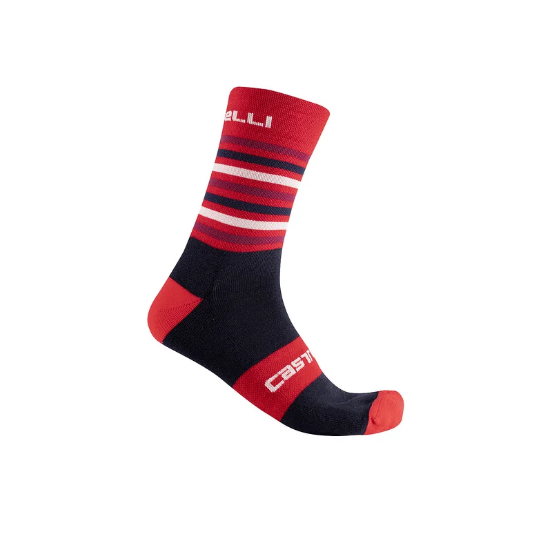 Achat Castelli chaussettes Gregge 15 rouge et bleu -Val de Loire Vélo Tours