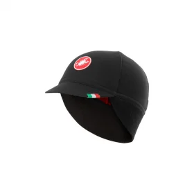 Achat Castelli casquette Difesa thermal noir et rouge -Val de Loire Vélo Tours